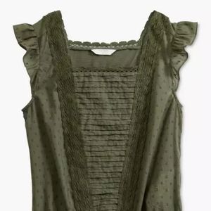 Lucky Square Neck Mixed Media Blouse